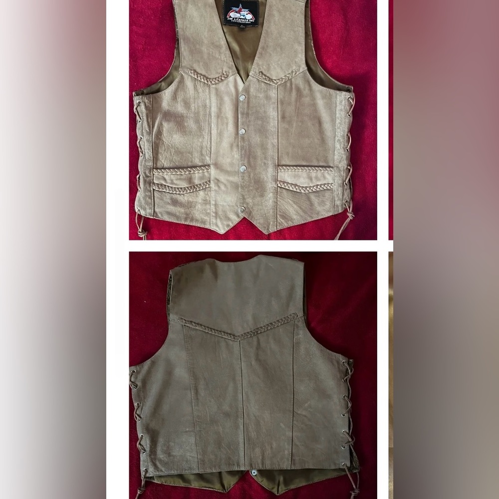 Men’s leather vest size large